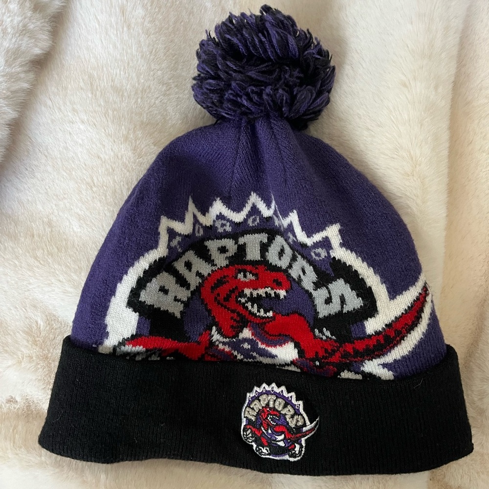 Toronto Raptors beanie hat with pompom